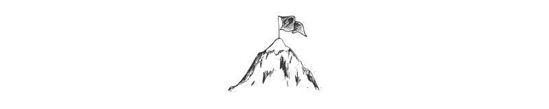 mountain with flag